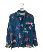 m's braqueエムズブラック）の古着「LONG SLEEVE ALOHA SHIRT」｜ネイビー