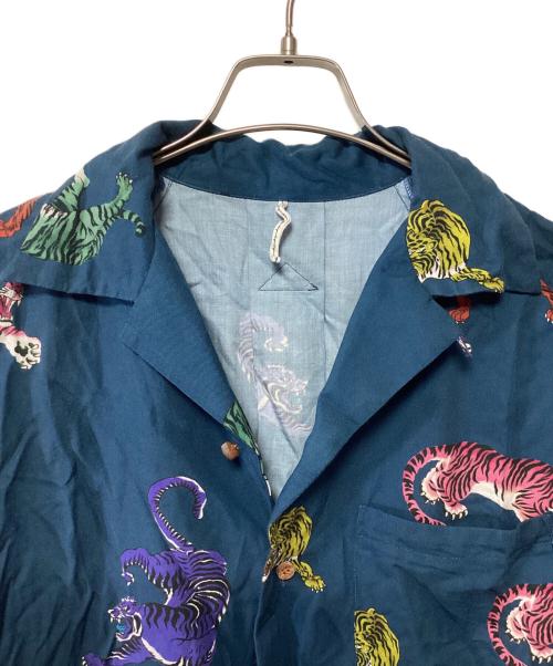 m's braque（エムズブラック）m's braque (エムズブラック) LONG SLEEVE ALOHA SHIRT ネイビー サイズ:38の古着・服飾アイテム