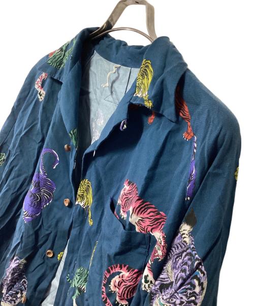 m's braque（エムズブラック）m's braque (エムズブラック) LONG SLEEVE ALOHA SHIRT ネイビー サイズ:38の古着・服飾アイテム