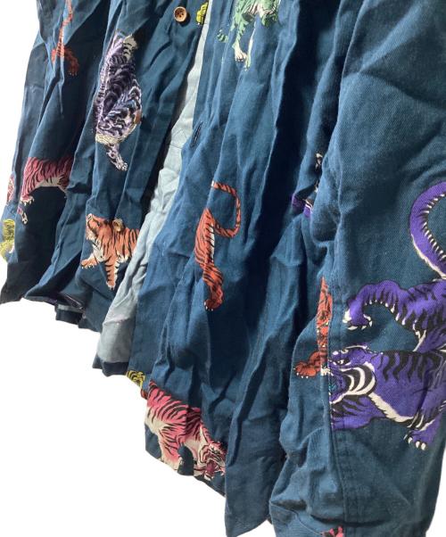 m's braque（エムズブラック）m's braque (エムズブラック) LONG SLEEVE ALOHA SHIRT ネイビー サイズ:38の古着・服飾アイテム