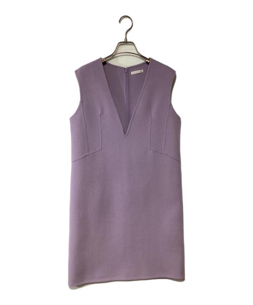 ESTNATION（エストネーション）ESTNATION (エストネーション) リバーVネックミニワンピース パープル サイズ:Fの古着・服飾アイテム