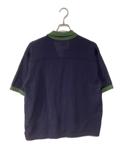 Coohem（コーヘン）Coohem (コーヘン) 薄手ニット ネイビー×グリーン サイズ:Mの古着・服飾アイテム