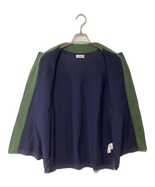 Coohem（コーヘン）Coohem (コーヘン) 薄手ニット ネイビー×グリーン サイズ:Mの古着・服飾アイテム