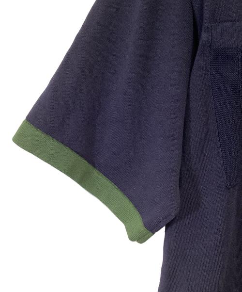 Coohem（コーヘン）Coohem (コーヘン) 薄手ニット ネイビー×グリーン サイズ:Mの古着・服飾アイテム