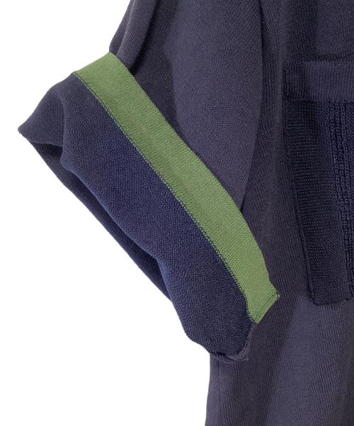Coohem（コーヘン）Coohem (コーヘン) 薄手ニット ネイビー×グリーン サイズ:Mの古着・服飾アイテム