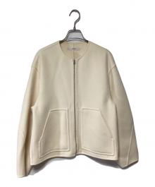 LOHEN（ローヘン）の古着「バックフォルムリバーZIPブルゾンコート」｜アイボリー