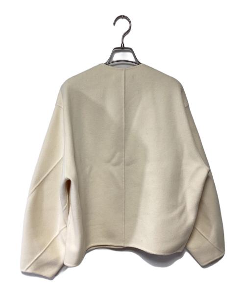 LOHEN（ローヘン）LOHEN (ローヘン) バックフォルムリバーZIPブルゾンコート アイボリー サイズ:38の古着・服飾アイテム