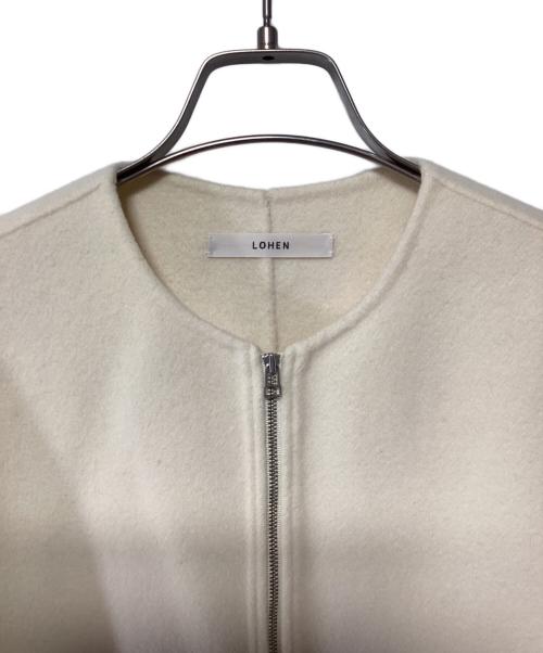 LOHEN（ローヘン）LOHEN (ローヘン) バックフォルムリバーZIPブルゾンコート アイボリー サイズ:38の古着・服飾アイテム