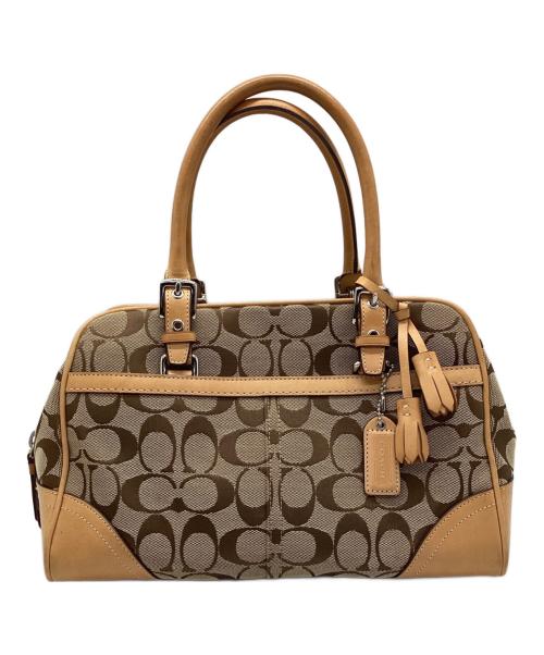 COACH（コーチ）COACH (コーチ) ミニボストンバッグ ブラウン×ベージュの古着・服飾アイテム