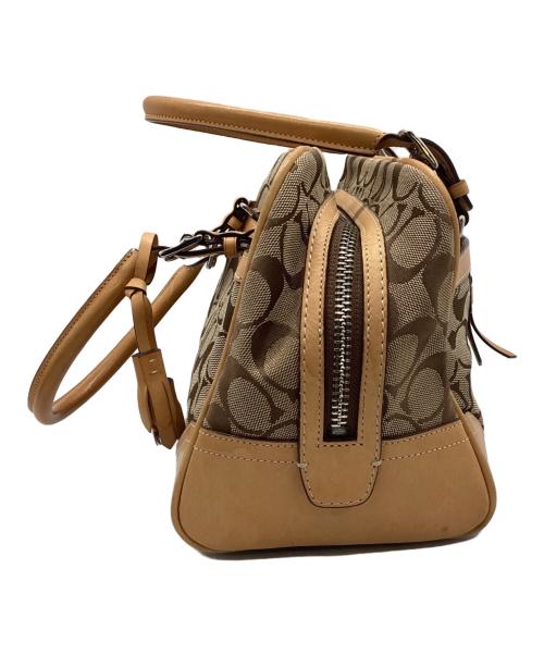 COACH（コーチ）COACH (コーチ) ミニボストンバッグ ブラウン×ベージュの古着・服飾アイテム