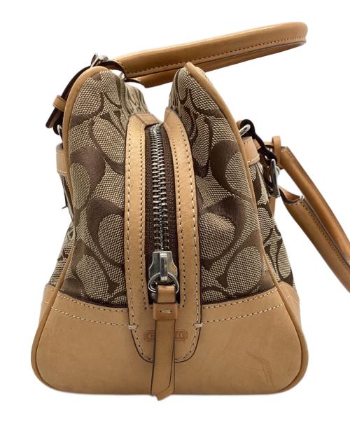 COACH（コーチ）COACH (コーチ) ミニボストンバッグ ブラウン×ベージュの古着・服飾アイテム