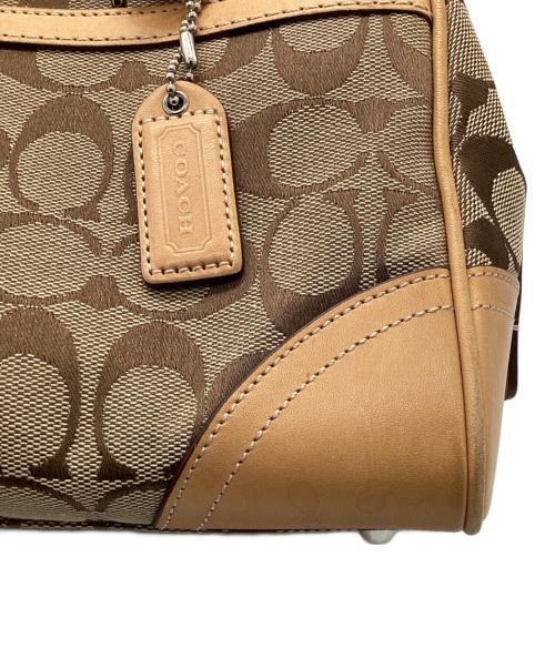 COACH（コーチ）COACH (コーチ) ミニボストンバッグ ブラウン×ベージュの古着・服飾アイテム