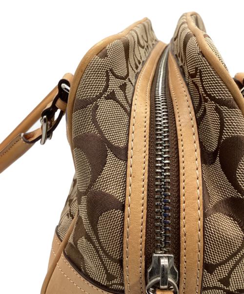 COACH（コーチ）COACH (コーチ) ミニボストンバッグ ブラウン×ベージュの古着・服飾アイテム