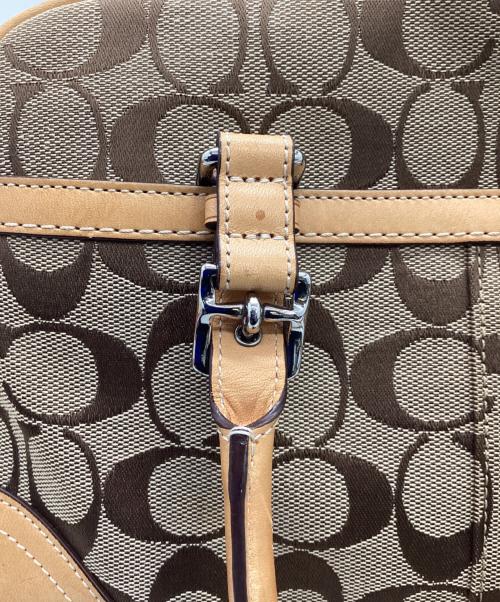 COACH（コーチ）COACH (コーチ) ミニボストンバッグ ブラウン×ベージュの古着・服飾アイテム