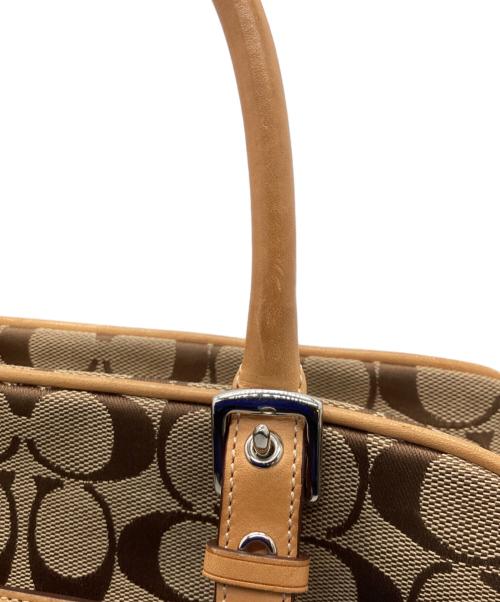 COACH（コーチ）COACH (コーチ) ミニボストンバッグ ブラウン×ベージュの古着・服飾アイテム