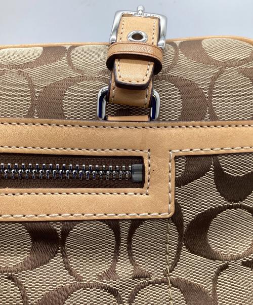 COACH（コーチ）COACH (コーチ) ミニボストンバッグ ブラウン×ベージュの古着・服飾アイテム