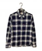 LEVI'Sリーバイス）の古着「長袖シャツ」｜ネイビー×ホワイト