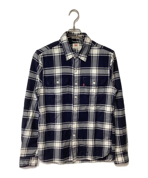 LEVI'S（リーバイス）LEVI'S (リーバイス) 長袖シャツ ネイビー×ホワイト サイズ:Sの古着・服飾アイテム