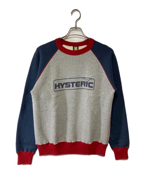 Hysteric Glamour（ヒステリックグラマー）Hysteric Glamour (ヒステリックグラマー) ラグランスウェット ネイビー×グレー×レッド サイズ:FREEの古着・服飾アイテム