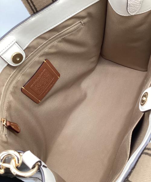 COACH（コーチ）COACH (コーチ) 2WAYバッグ アイボリー×ベージュの古着・服飾アイテム