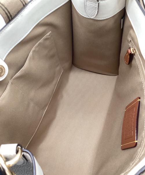 COACH（コーチ）COACH (コーチ) 2WAYバッグ アイボリー×ベージュの古着・服飾アイテム