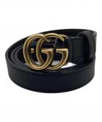 GUCCIグッチ）の古着「スリムベルト」｜ブラック×ゴールド