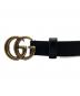 GUCCI (グッチ) スリムベルト ブラック×ゴールド：35000円