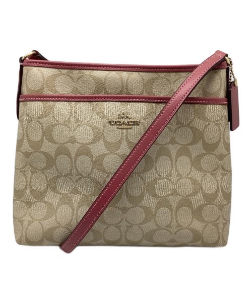 COACH（コーチ）COACH (コーチ) ショルダーバッグ ベージュ×ピンクの古着・服飾アイテム