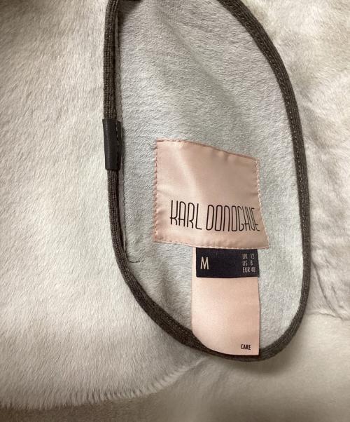 Karl Donoghue（カールドノヒュー）Karl Donoghue (カールドノヒュー) レザーライダースコート ベージュ×グレー サイズ:Mの古着・服飾アイテム