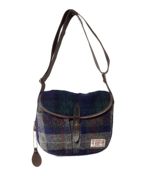 Harris Tweed（ハリスツイード）Harris Tweed (ハリスツイード) brady (ブレディ) ショルダーバッグ グレー×ネイビー×グリーンの古着・服飾アイテム