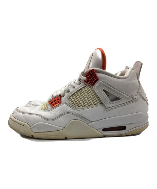 NIKE（ナイキ）NIKE (ナイキ) AIR JORDAN 4 RETRO ホワイト×オレンジ サイズ:27.5の古着・服飾アイテム