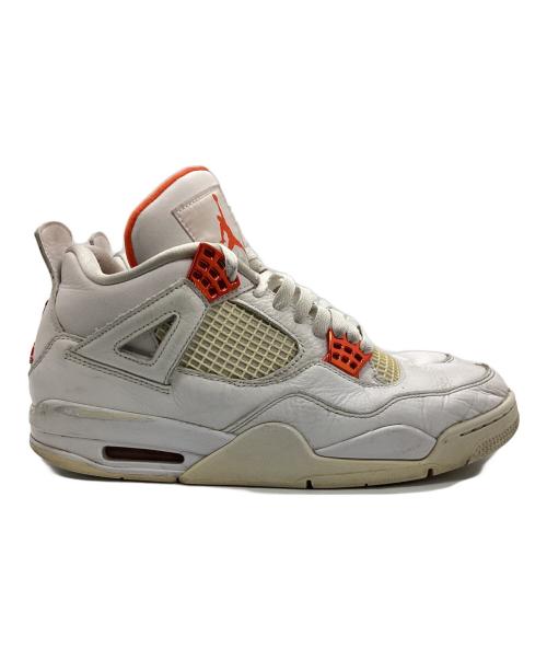 NIKE（ナイキ）NIKE (ナイキ) AIR JORDAN 4 RETRO ホワイト×オレンジ サイズ:27.5の古着・服飾アイテム