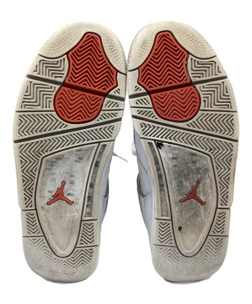 NIKE（ナイキ）NIKE (ナイキ) AIR JORDAN 4 RETRO ホワイト×オレンジ サイズ:27.5の古着・服飾アイテム