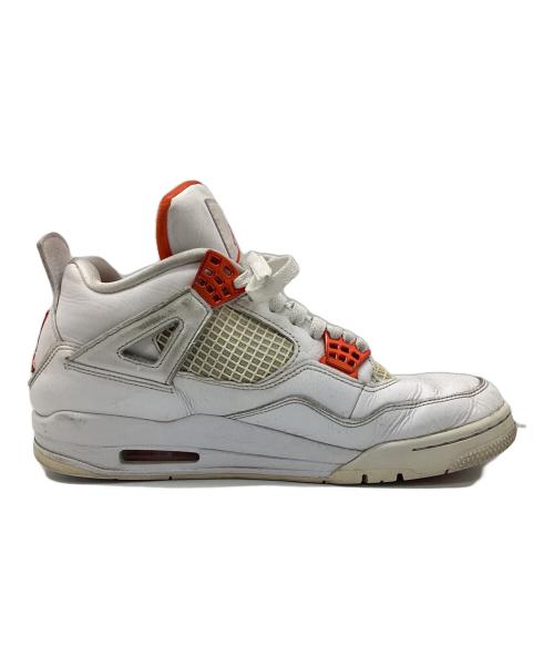 NIKE（ナイキ）NIKE (ナイキ) AIR JORDAN 4 RETRO ホワイト×オレンジ サイズ:27.5の古着・服飾アイテム