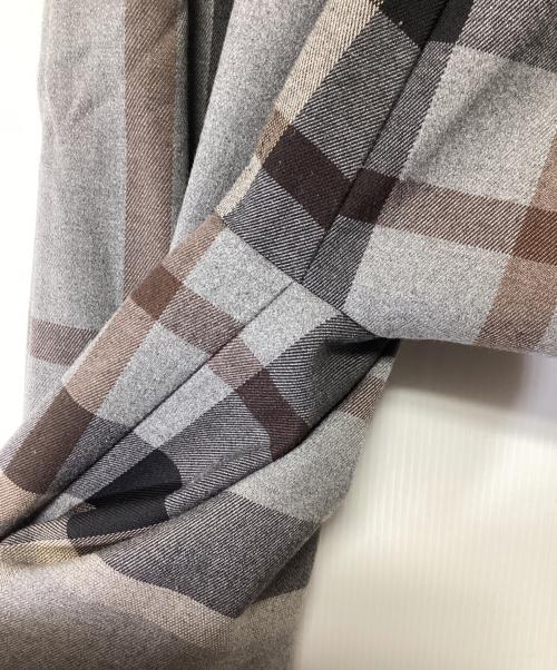 BEARDSLEY（ビアズリー）BEARDSLEY (ビアズリー) チェックウエストリブパンツ グレー サイズ:2の古着・服飾アイテム