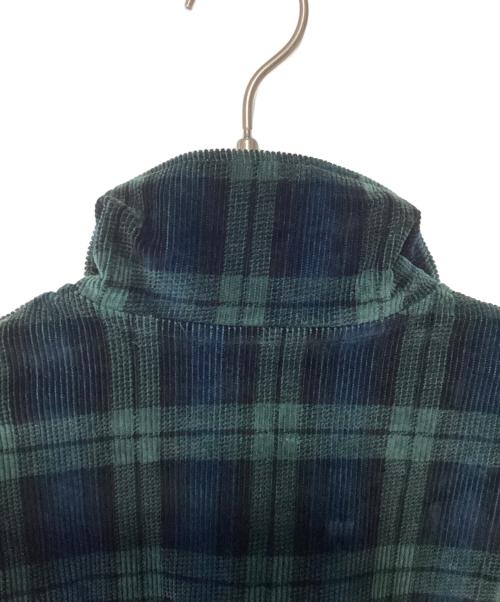 adidas（アディダス）adidas (アディダス) コーデュロイ タータン ハーフジップトップ グリーン×ブルー サイズ:Sの古着・服飾アイテム