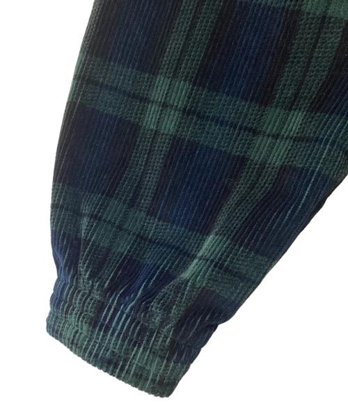 adidas（アディダス）adidas (アディダス) コーデュロイ タータン ハーフジップトップ グリーン×ブルー サイズ:Sの古着・服飾アイテム