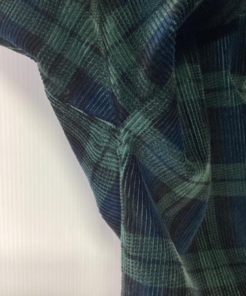 adidas（アディダス）adidas (アディダス) コーデュロイ タータン ハーフジップトップ グリーン×ブルー サイズ:Sの古着・服飾アイテム