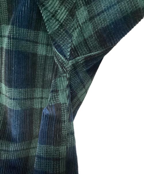 adidas（アディダス）adidas (アディダス) コーデュロイ タータン ハーフジップトップ グリーン×ブルー サイズ:Sの古着・服飾アイテム