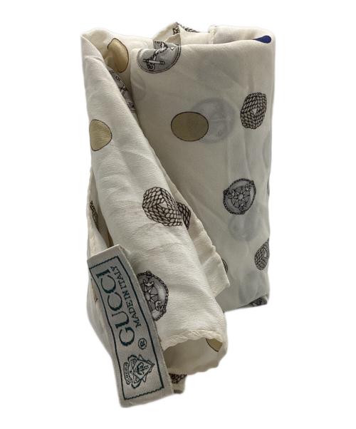 GUCCI（グッチ）GUCCI (グッチ) シルクスカーフ アイボリーの古着・服飾アイテム