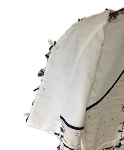 shirocon（シロコン）shirocon (シロコン) ミニリボンショートジレ ホワイト×ブラック サイズ:36の古着・服飾アイテム