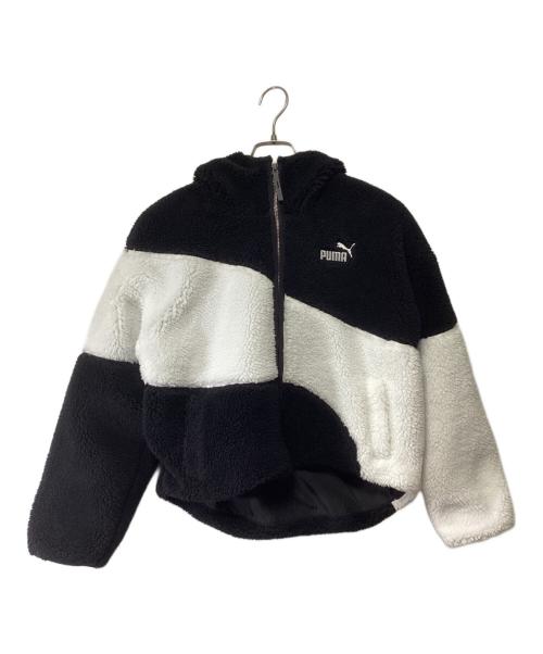 PUMA（プーマ）PUMA (プーマ) ボアジャケット ブラック×ホワイト サイズ:Sの古着・服飾アイテム