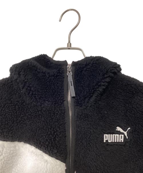 PUMA（プーマ）PUMA (プーマ) ボアジャケット ブラック×ホワイト サイズ:Sの古着・服飾アイテム