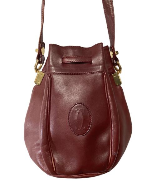 Cartier（カルティエ）Cartier (カルティエ) 巾着ショルダーバッグ レッドの古着・服飾アイテム