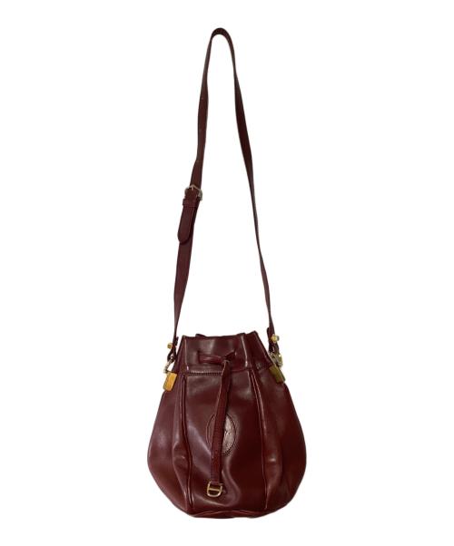 Cartier（カルティエ）Cartier (カルティエ) 巾着ショルダーバッグ レッドの古着・服飾アイテム