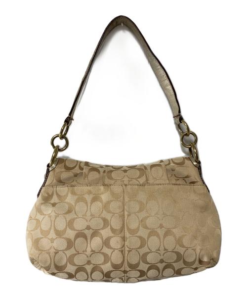 COACH（コーチ）COACH (コーチ) ショルダーバッグ ベージュ×ゴールドの古着・服飾アイテム