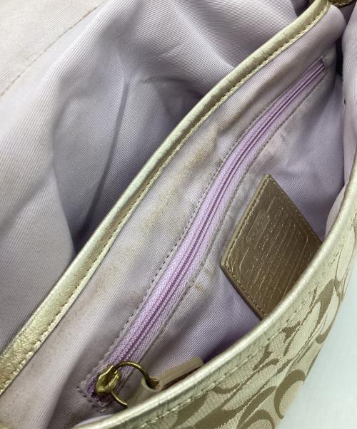 COACH（コーチ）COACH (コーチ) ショルダーバッグ ベージュ×ゴールドの古着・服飾アイテム