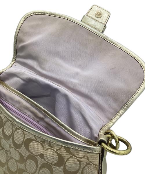 COACH（コーチ）COACH (コーチ) ショルダーバッグ ベージュ×ゴールドの古着・服飾アイテム