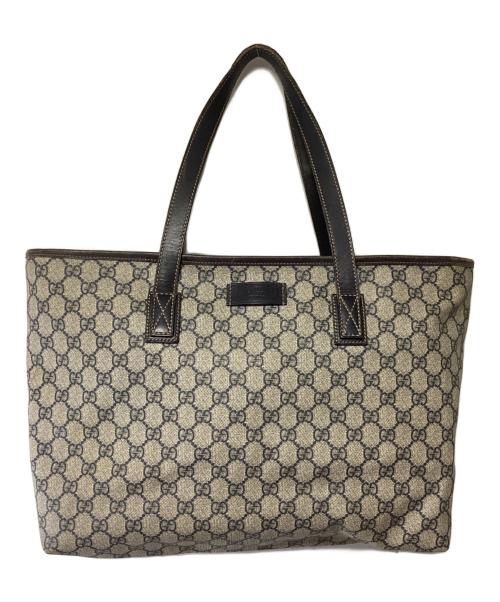 GUCCI（グッチ）GUCCI (グッチ) トートバッグ グレー×ブラウンの古着・服飾アイテム