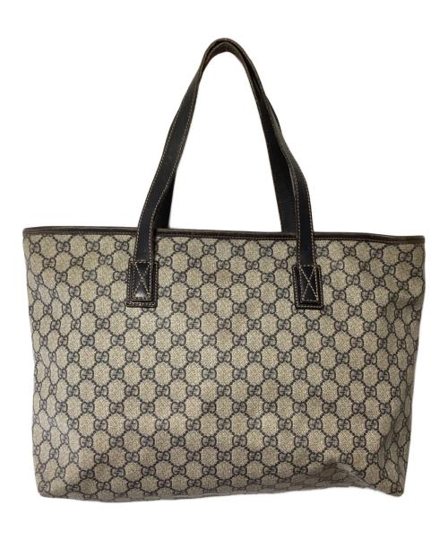 GUCCI（グッチ）GUCCI (グッチ) トートバッグ グレー×ブラウンの古着・服飾アイテム